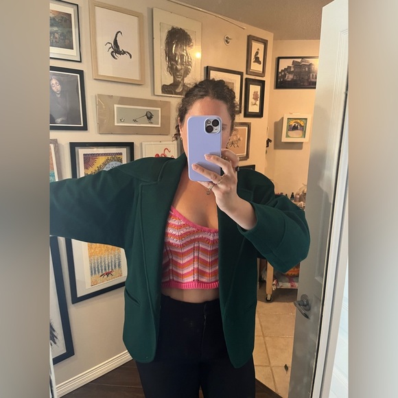 Vintage green wool & cashmere coat - Picture 2 of 4